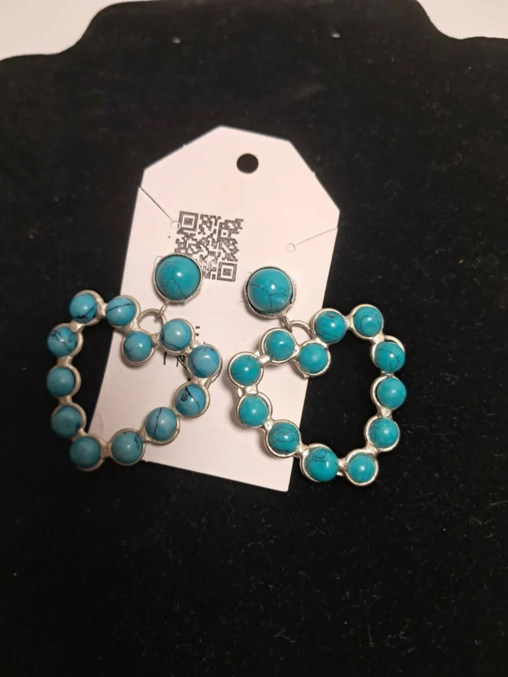 Heart Turquoise Howlite Boho Earrings
